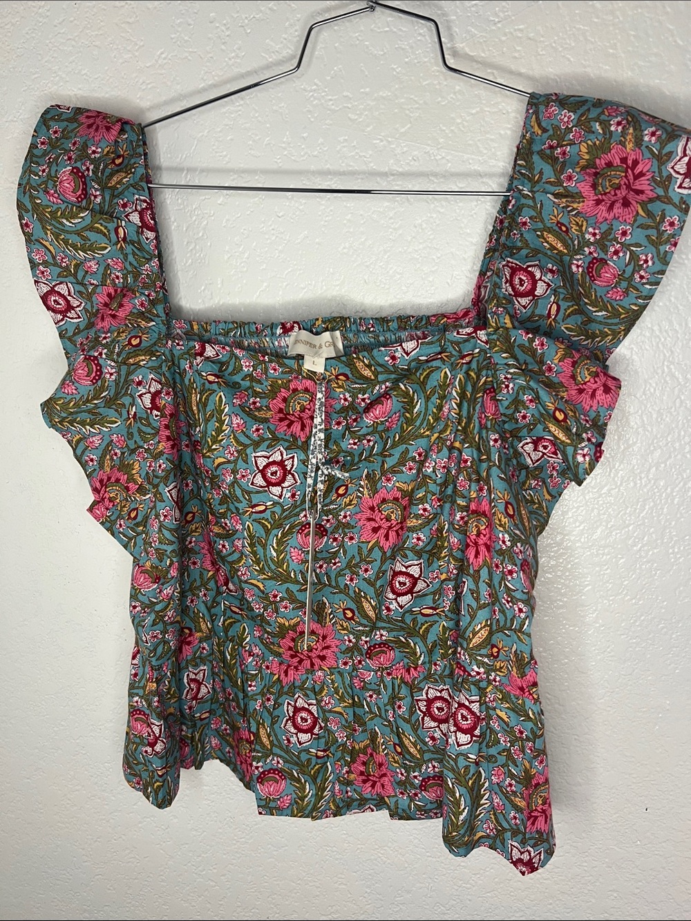 New Jennifer & Grace green floral blouse size large